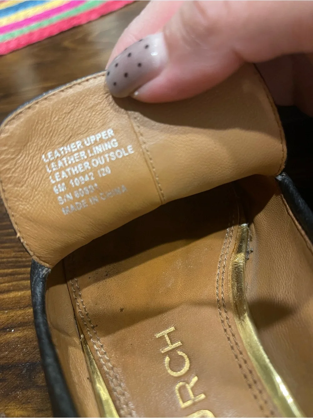 Tory Burch Black Pebbled Leather Loafers with Gold Horsebit Detail